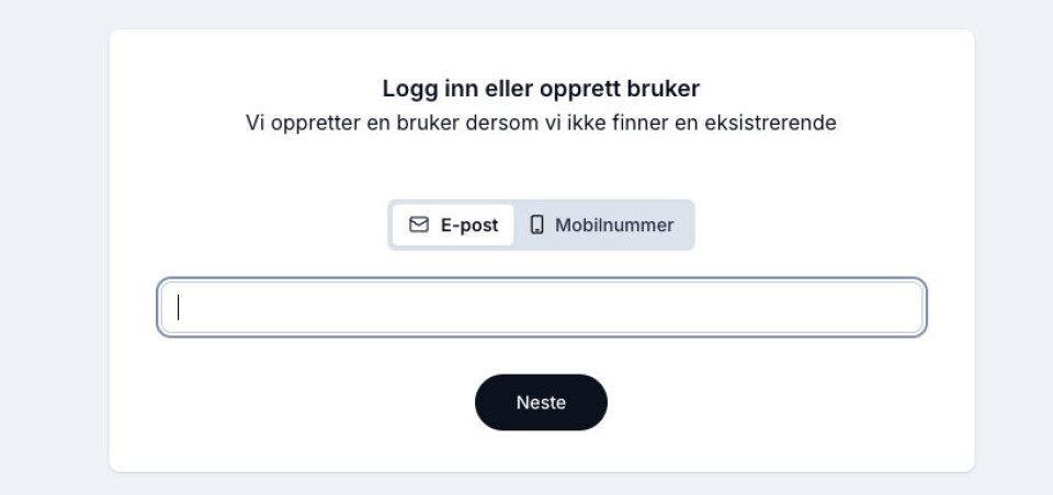 Her legg du inn epostadressa di